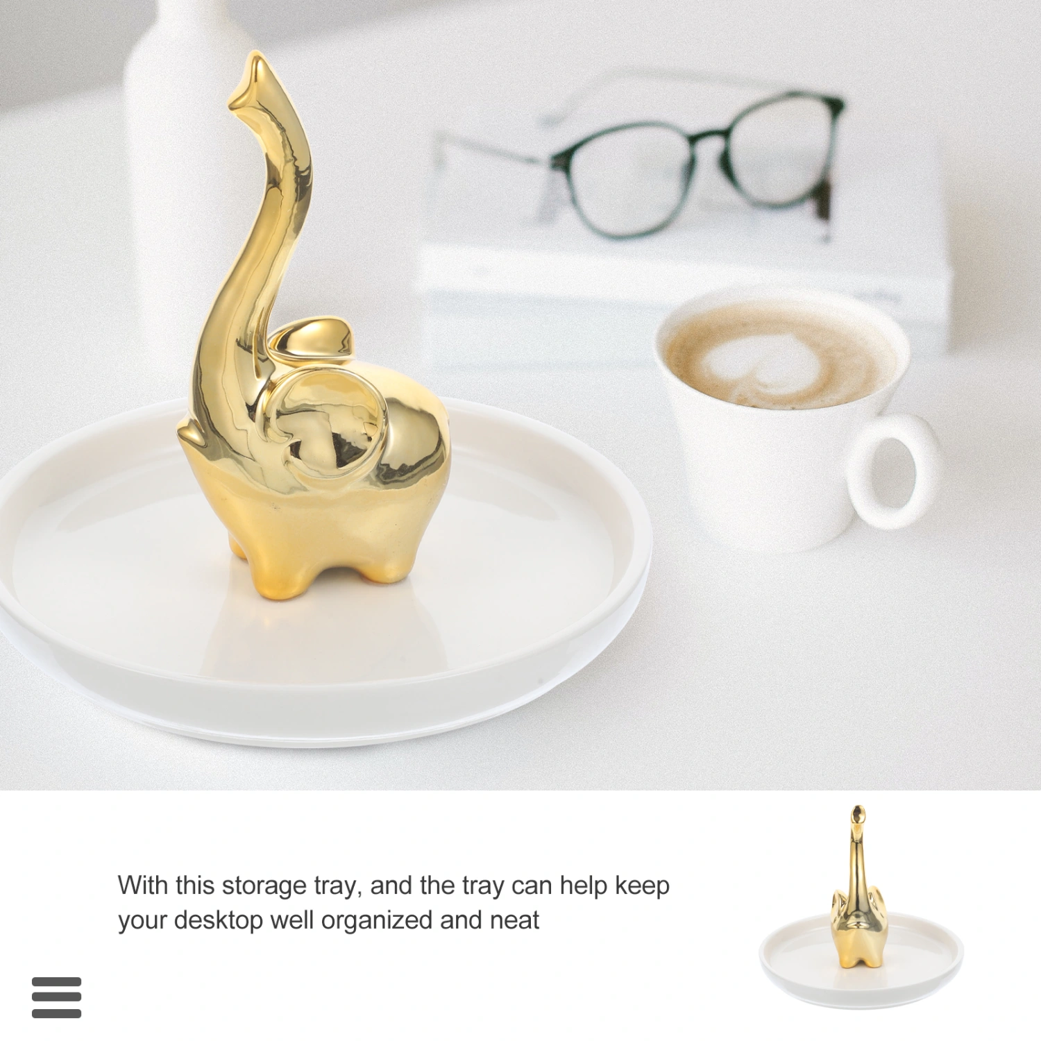 Jewelry Storage Plate Cartoon Animal Decor Jewelry Display Tray Bedroom Trinket Dish