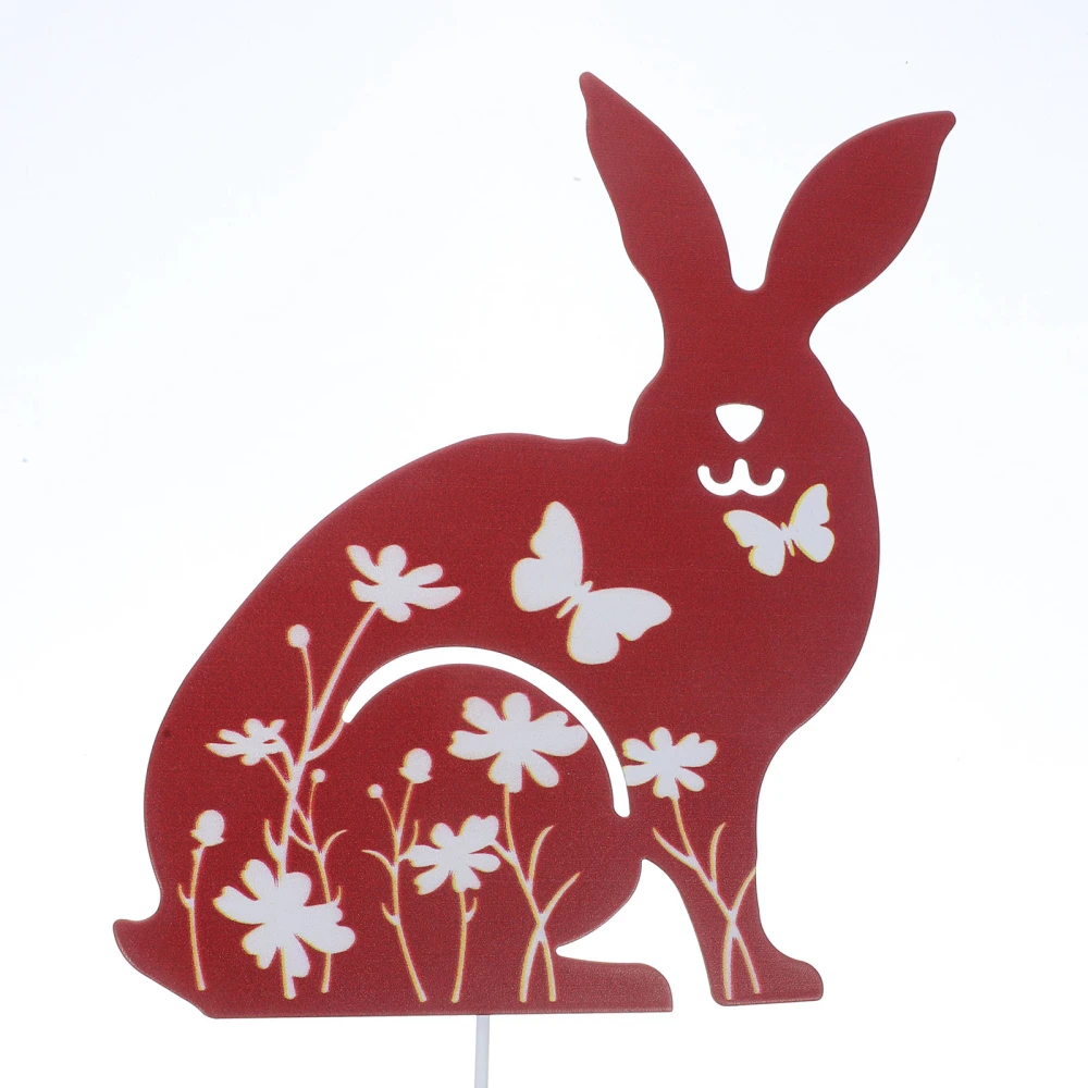 Garden Metal Rabbit Sign Bunny Rabbit Garden Stake Outdoor Yard Rabbit Stake Decoration