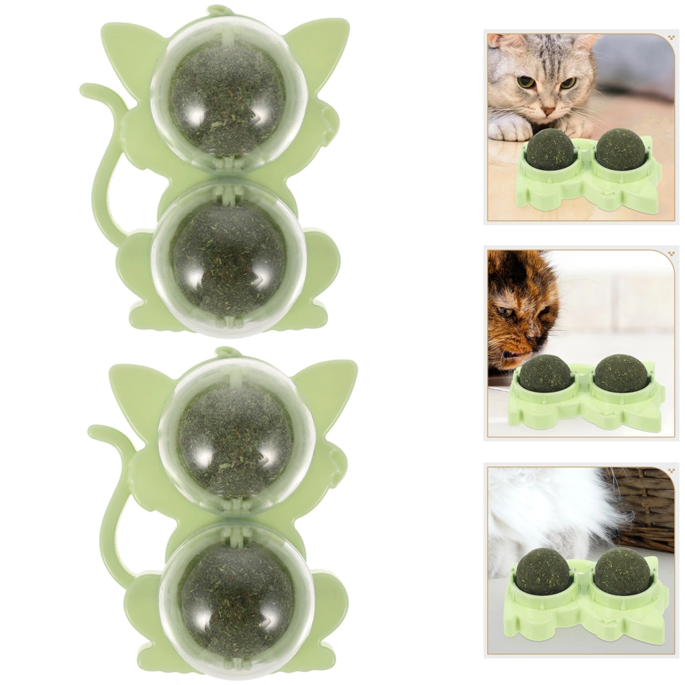 2pcs Cat Catnip Balls Indoor Catnip Toy 2-in-1 Catnip Ball Cat Plaything