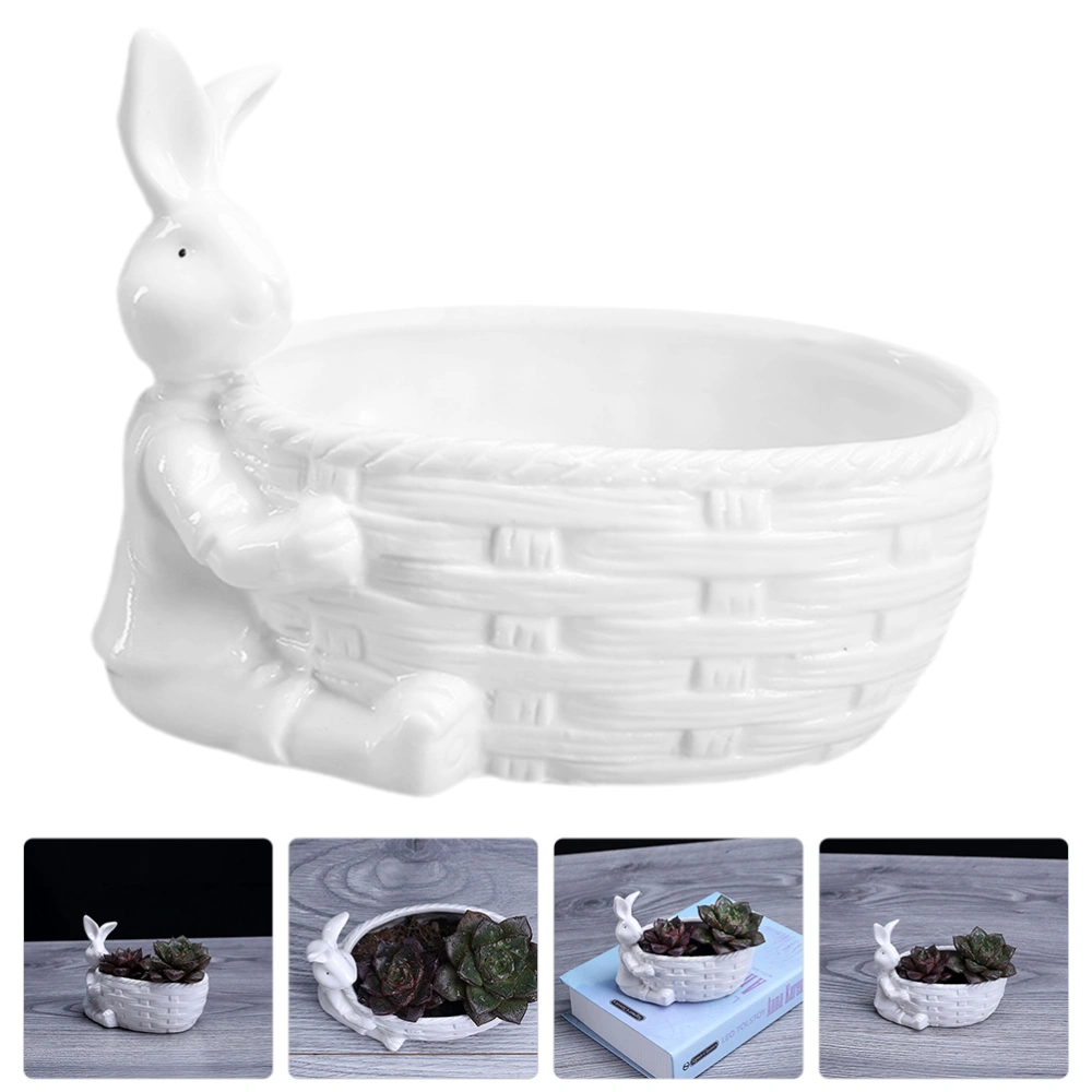 Succulents Planter Pot Rabbit Shaped Flowerpot for Succulents Ceramic Cactus Plant Pot