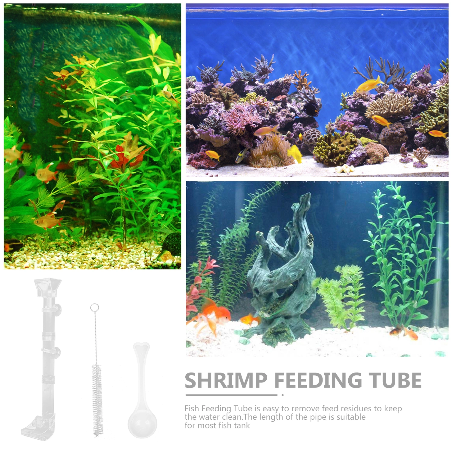 1 Set Aquarium Feeder Fish Tank Feeder Aquarium Shrimp Feeding Tube Clear Fish Feeding Tube