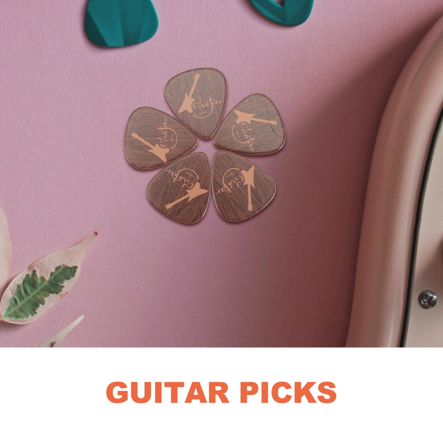 5pcs Acoustic Electric Guitar Practice Picks Guitar Wooden Plectrums Guitar Supplies