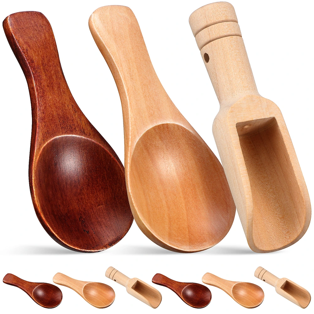 9pcs Small Wooden Spoons Condiments Spoons Bath Salt Spoons for Coffee Tea Sugar Salt