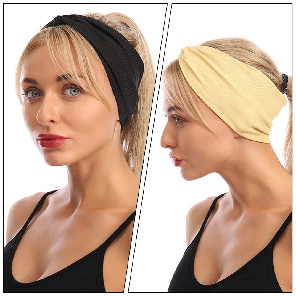 4pcs Knotted Hair Bands Girls Fabric Turban Headwrap Women Wide Headbands