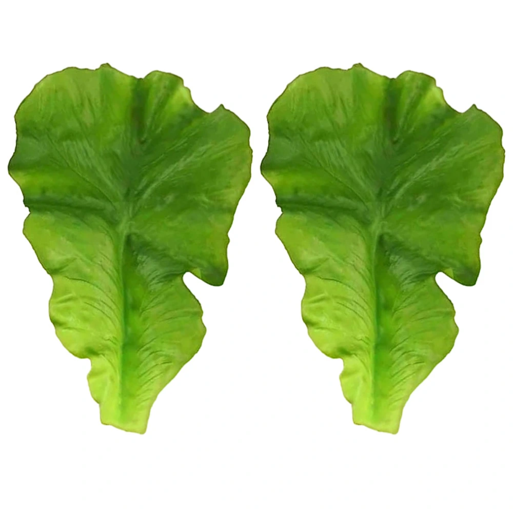 2Pcs Simulated Vegetable Leaf Models Lifelike Vegetable Leaf Crafts Vegetable Leaf Photo Props