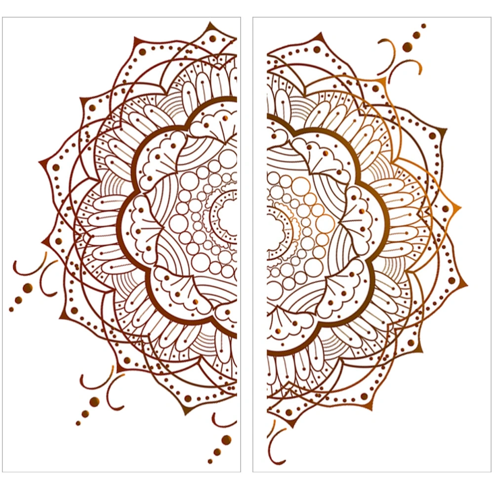 2pcs Wall Stickers Decorative Wall Decals Self-adhesive Mandala Stickers for Living Room