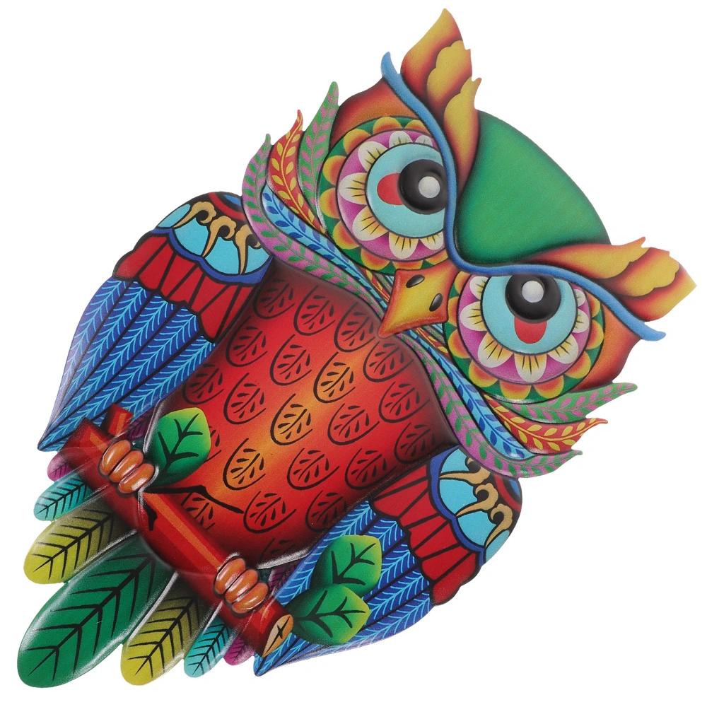 Colorful Metal Owl Wall Decor Owl Sculpture Iron Hanging Wall Decor Wall Hanging Owl Decoration