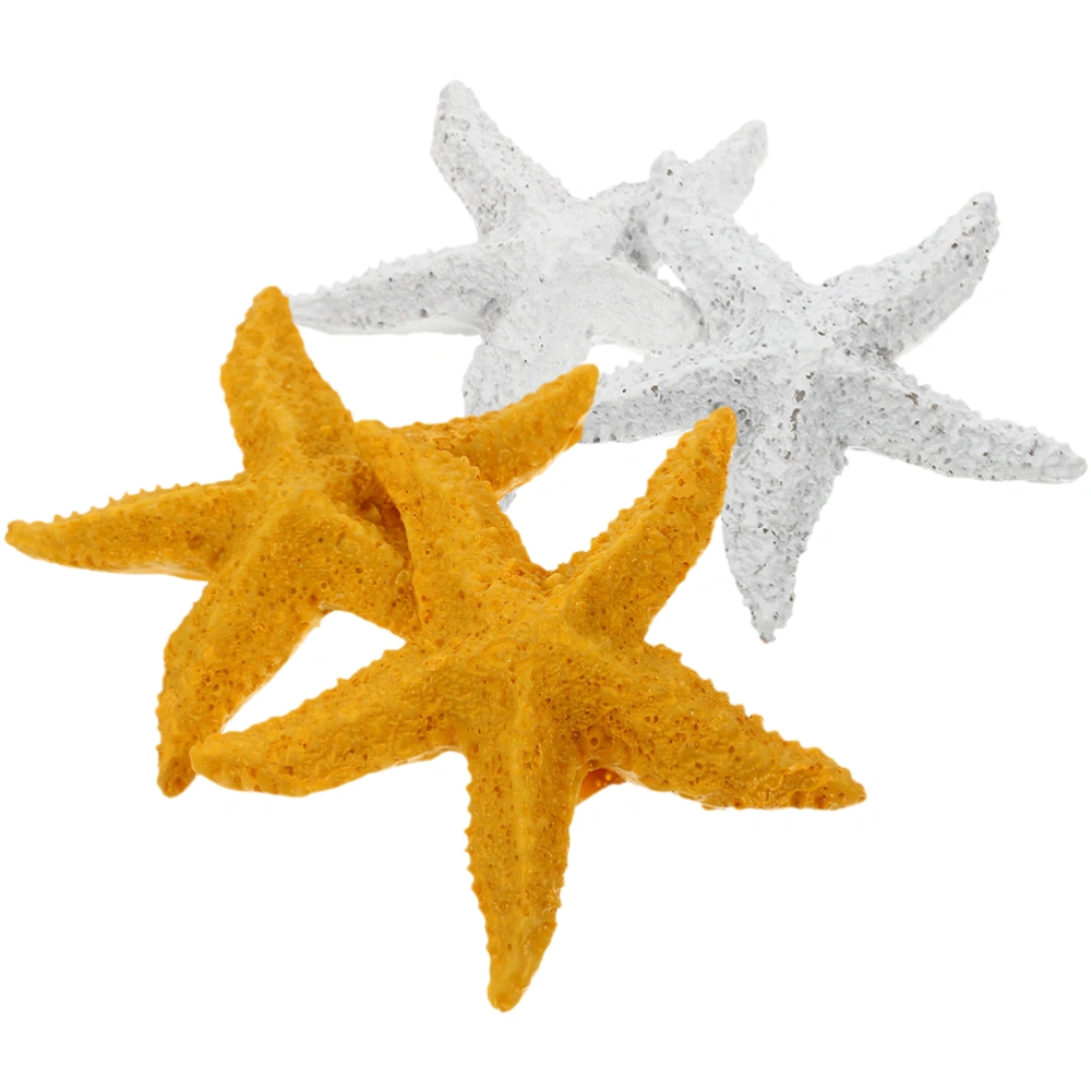 4Pcs Starfishes Decorations Starfishes Ornaments Micro-landscape Starfishes Statues