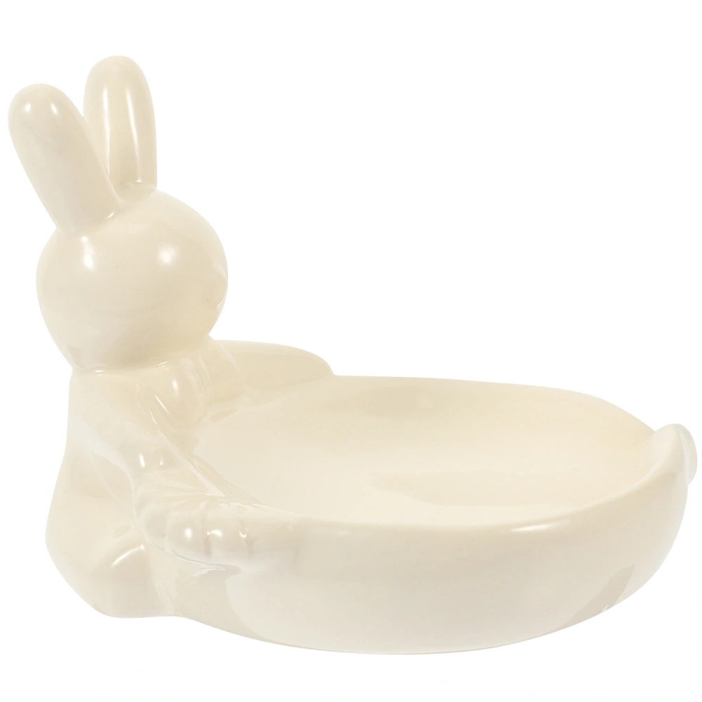 Ceramic Bunny Statue Soap Dish Soap Holder Soap Box Home Bathroom Accessory