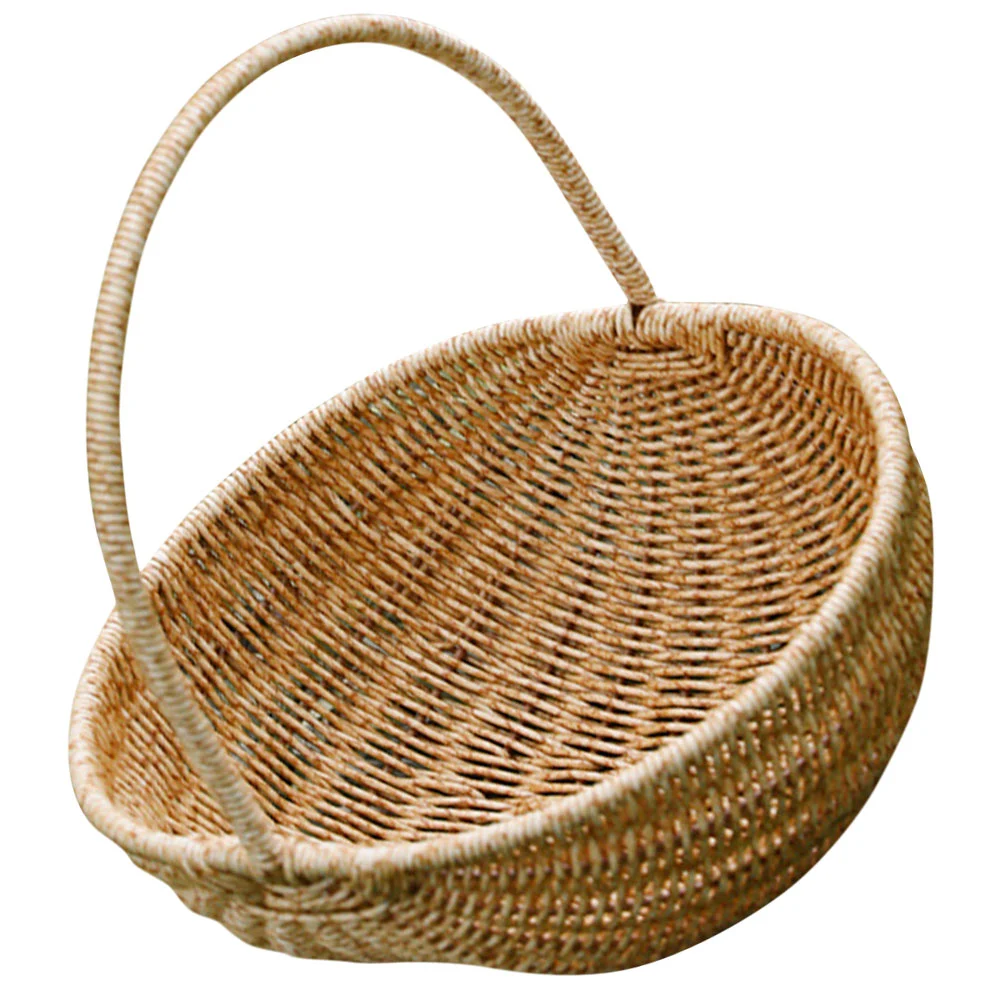 Imitation Rattan Fruits Basket Vegetable Basket Picnic Basket Storage Basket