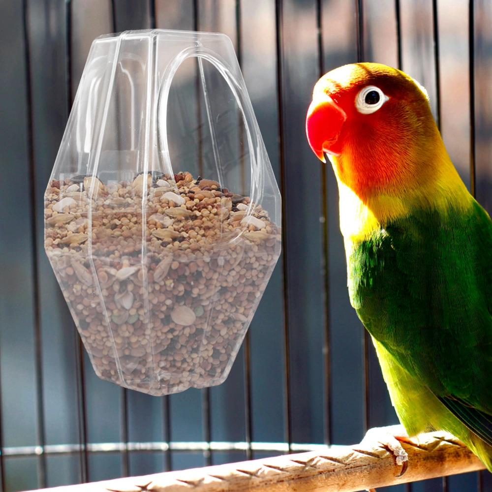 Parrot Food Feeder Small Plastic Food Container Parakeet Bird Cage Hanging Feeder