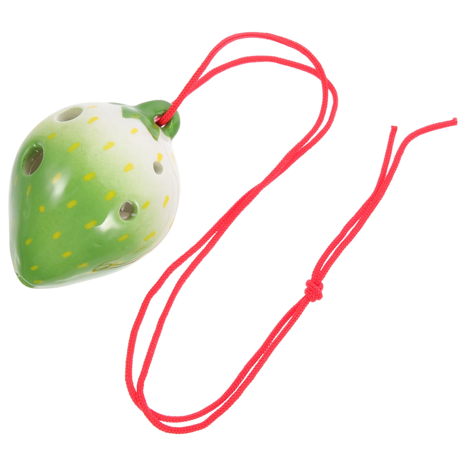 Ceramic 6 Holes Ocarina Strawberry Shaped Ocarina Children Practice Wind Instrument