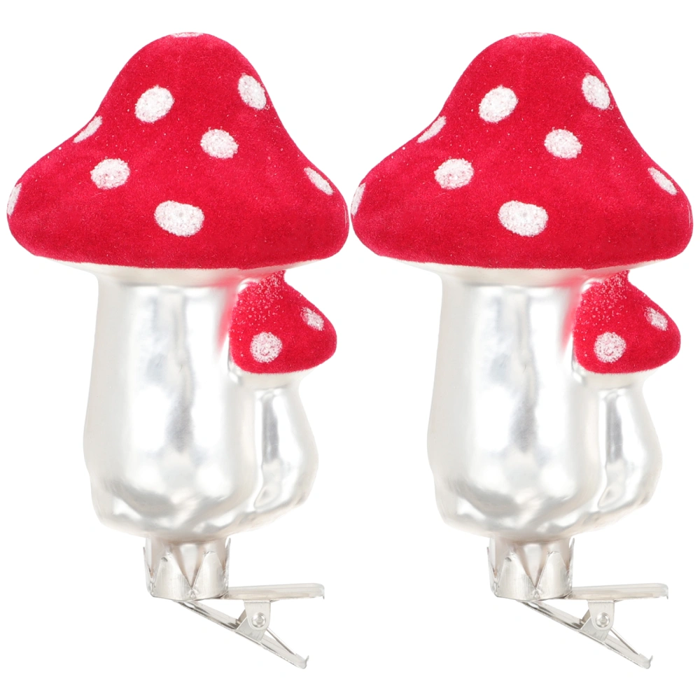 2Pcs Small Mushroom Pendants Hanging Easter Mushroom Decors Novelty Mushroom Hanging Crafts