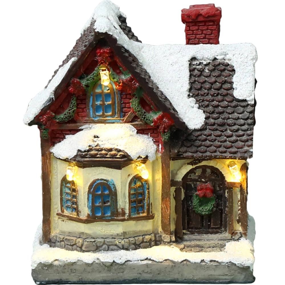 Christmas Lighted House LED Christmas Village House Desktop Ornament Table Centerpiece