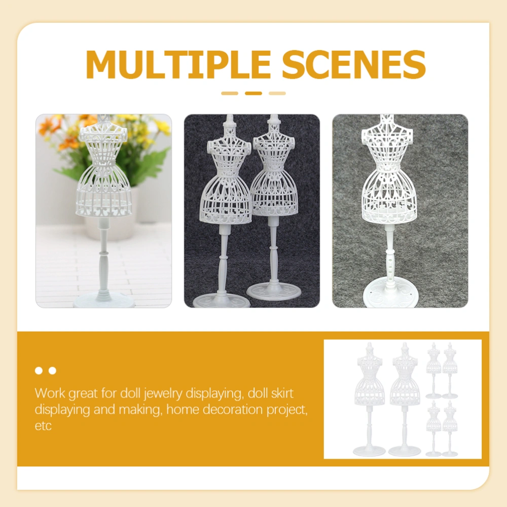 6Pcs Doll Clothes Mannequin Doll Dress Display Form Stand Doll Dress Gown Model Stand