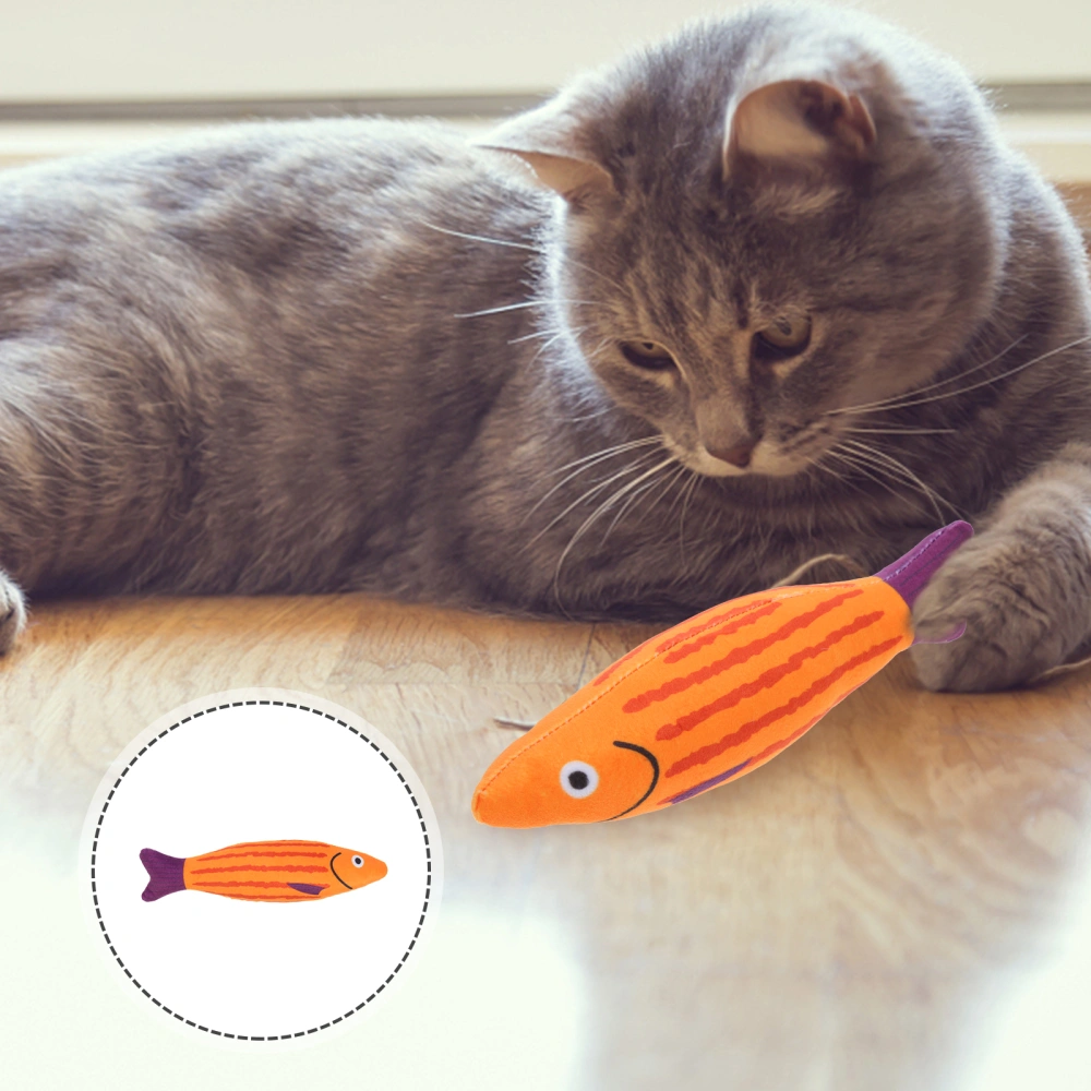 Cat Toy Plush Fish Toy Kitten Catnip Toy Interactive Plush Chewing Toy Pet Toy