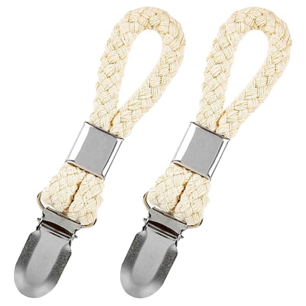 2pcs Kitchen Towel Clips Metal Cotton Rope Hanging Towel Clips Bathroom Towel Holders