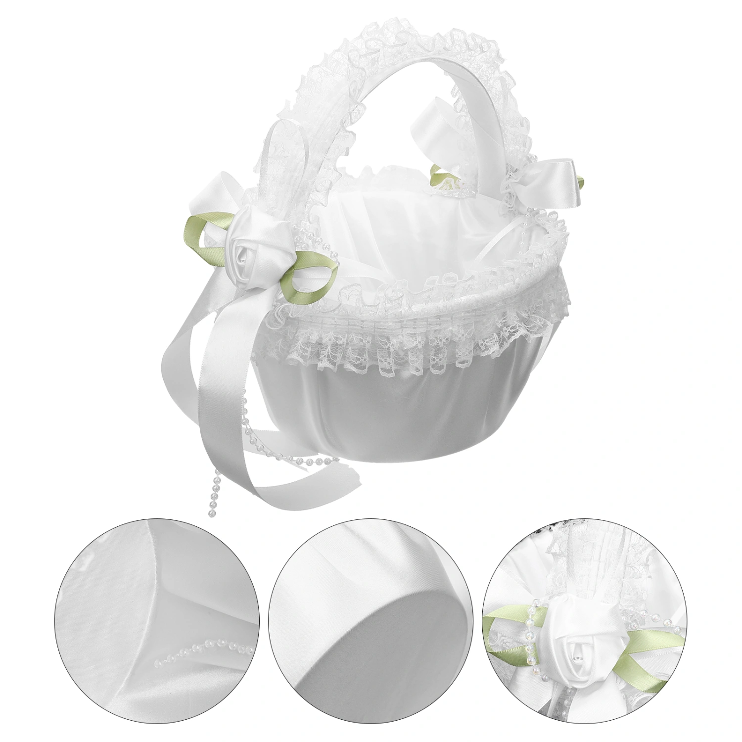 Wedding Flower Girl Basket Bowknot Flower Petal Basket Wedding Party Decoration