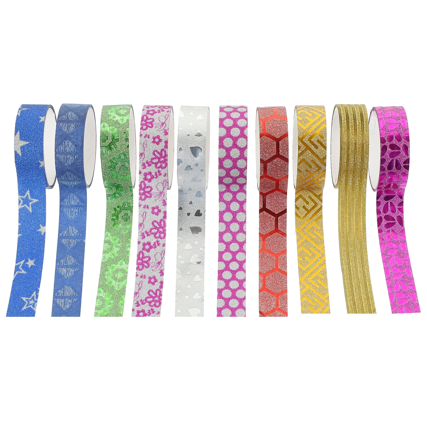 100 Rolls of Glitter Adhesive Tape Decor Diy Washi Tape Decorative Scrapbooking Tapes  Set