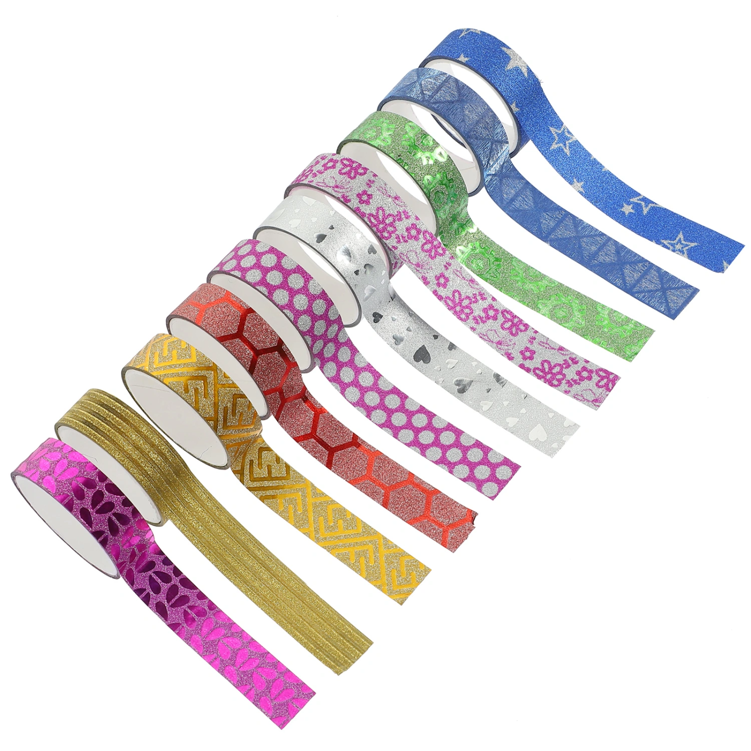 100 Rolls of Glitter Adhesive Tape Decor Diy Washi Tape Decorative Scrapbooking Tapes  Set