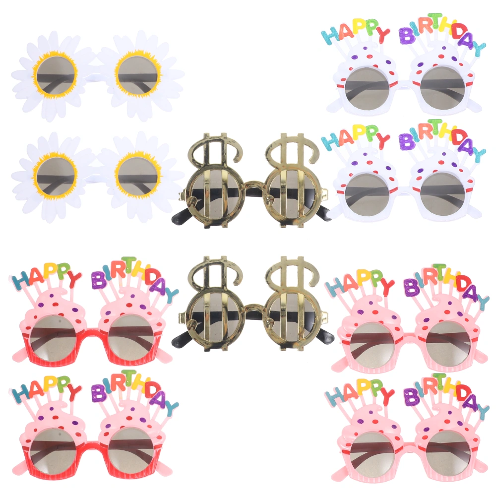 10pcs Birthday Party Supplies Party Use Plastic Eyeglasses Birthday Party Photo Props