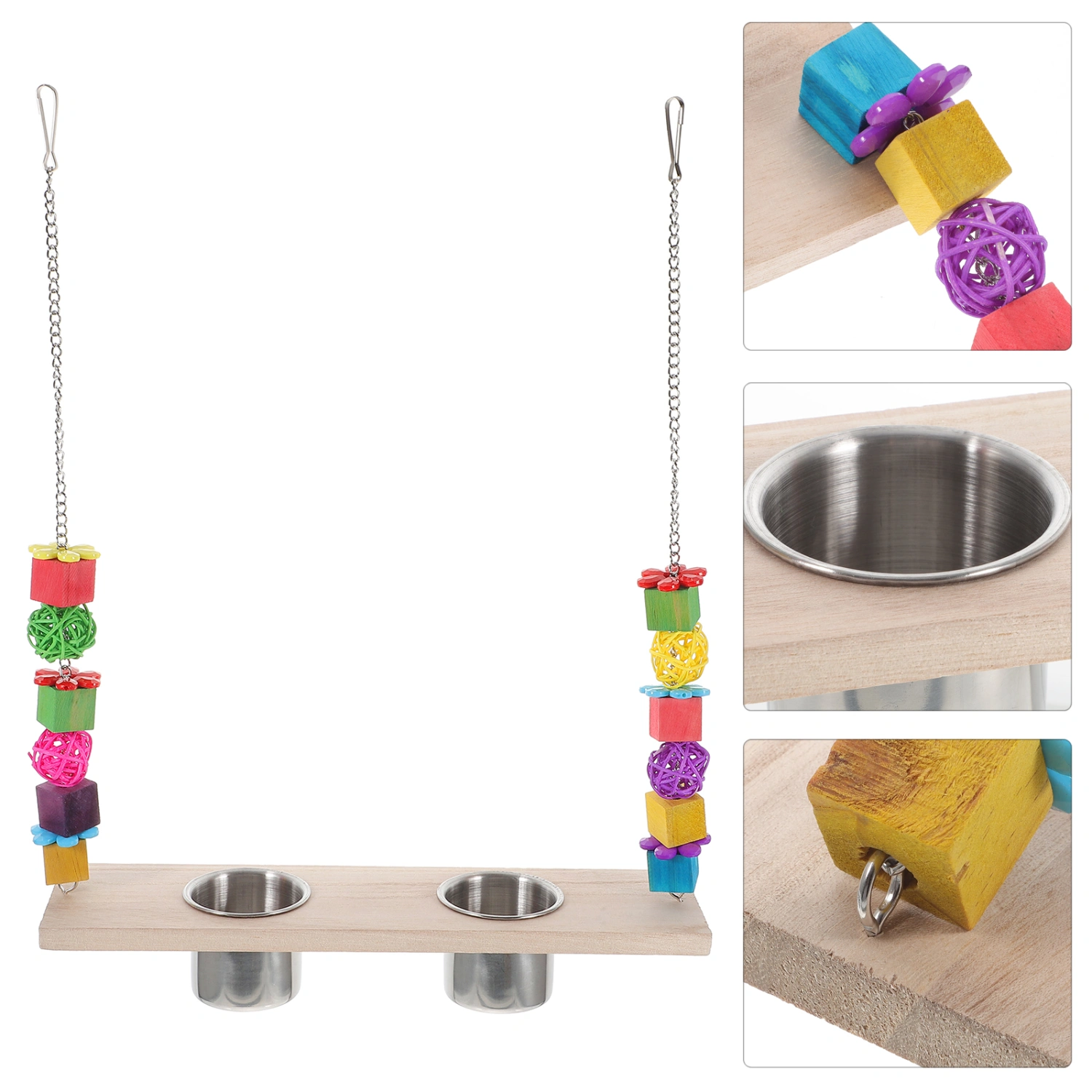 Bird Feed Swing Colorful Parrot Swing Toy Parrot Feeder Swing Toy for Bird Cage