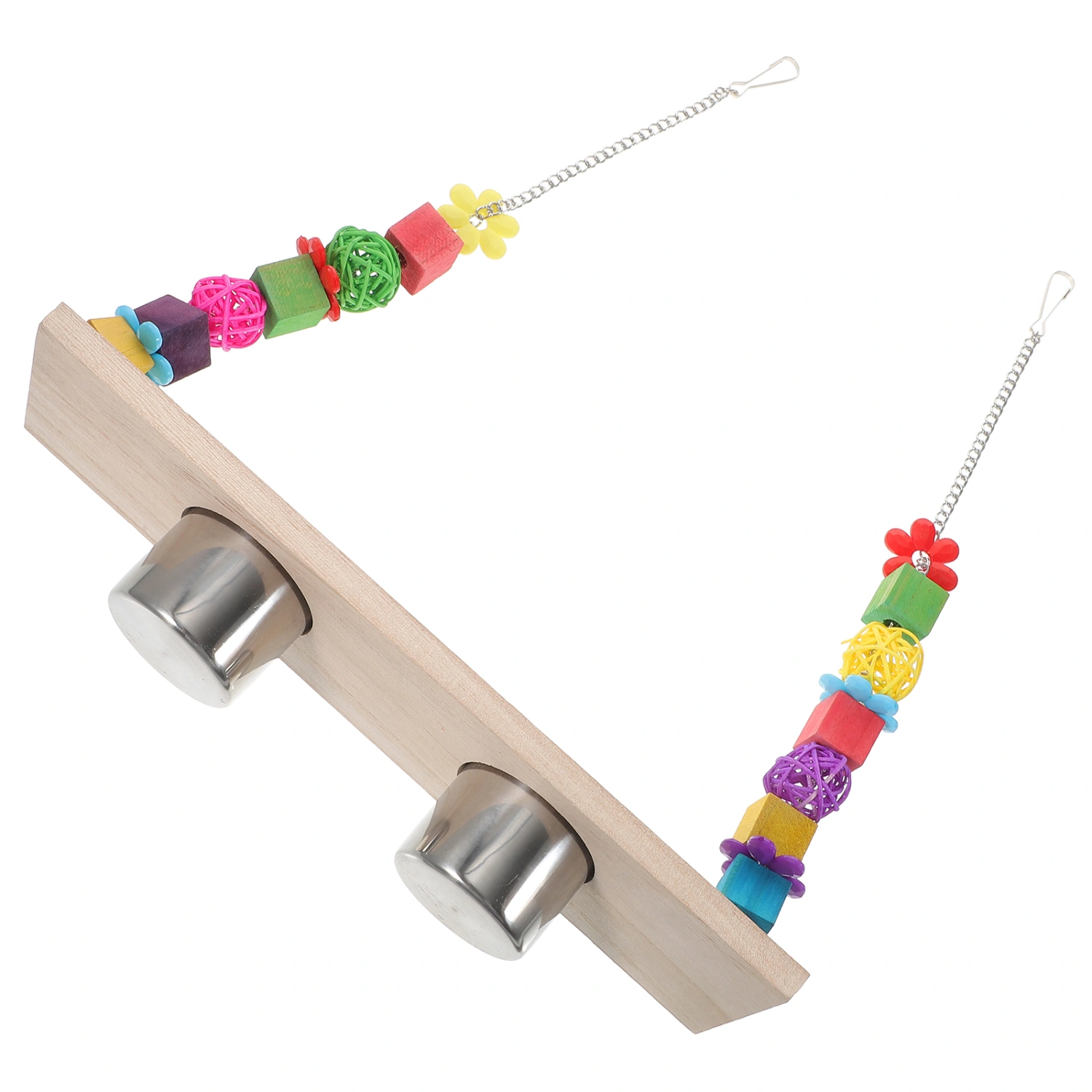 Bird Feed Swing Colorful Parrot Swing Toy Parrot Feeder Swing Toy for Bird Cage