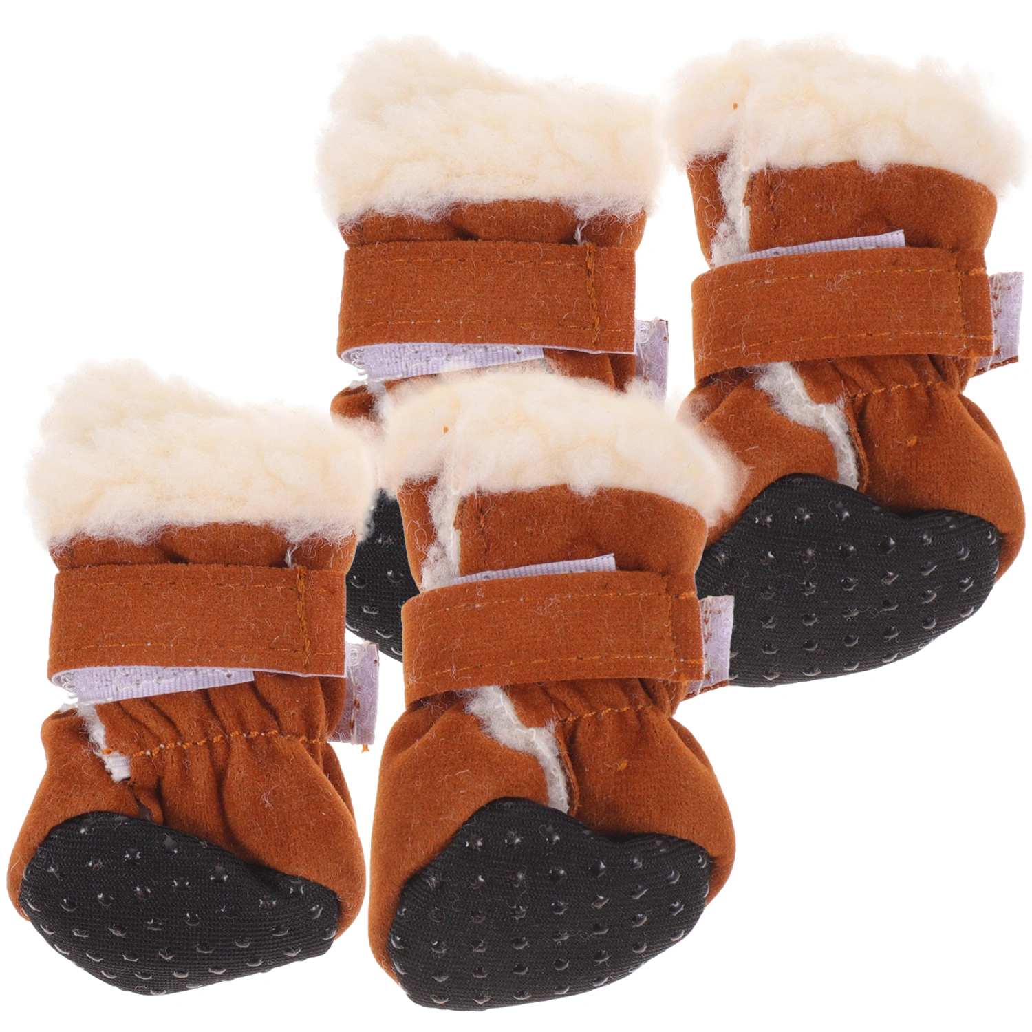 4pcs Pets Non-slip Foot Protectors Warmer Foot Boots Pet Winter Foot Covers