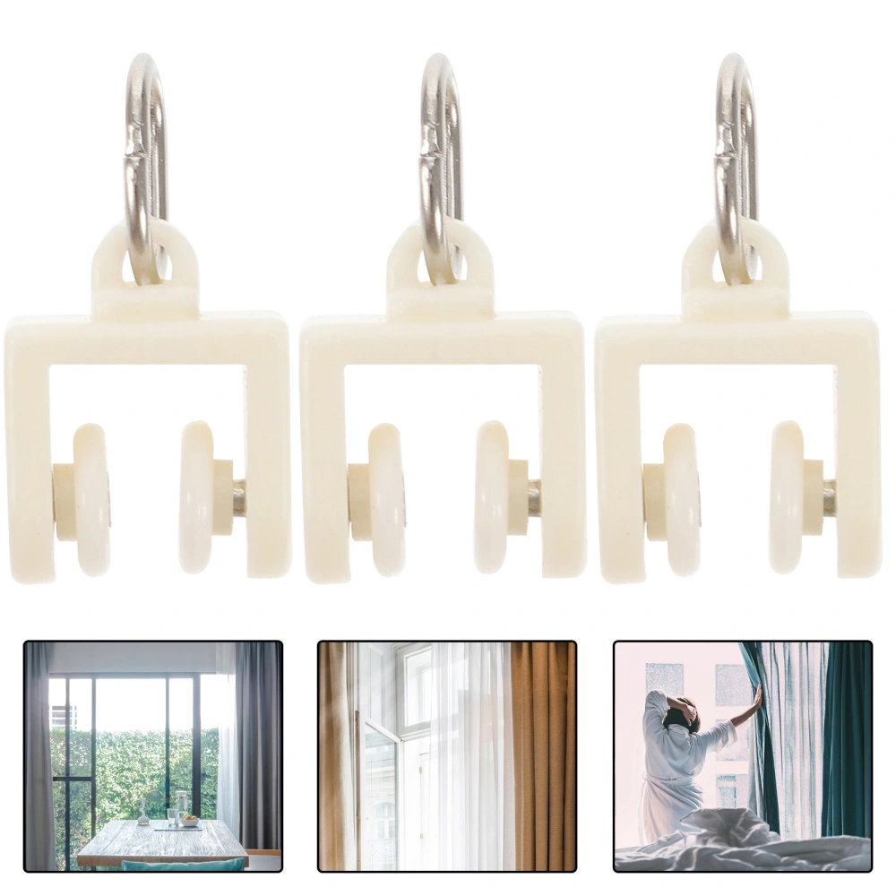 50pcs Curtain Track Pulley Sliding Wheel Curtain Track Glider Curtain Fitting