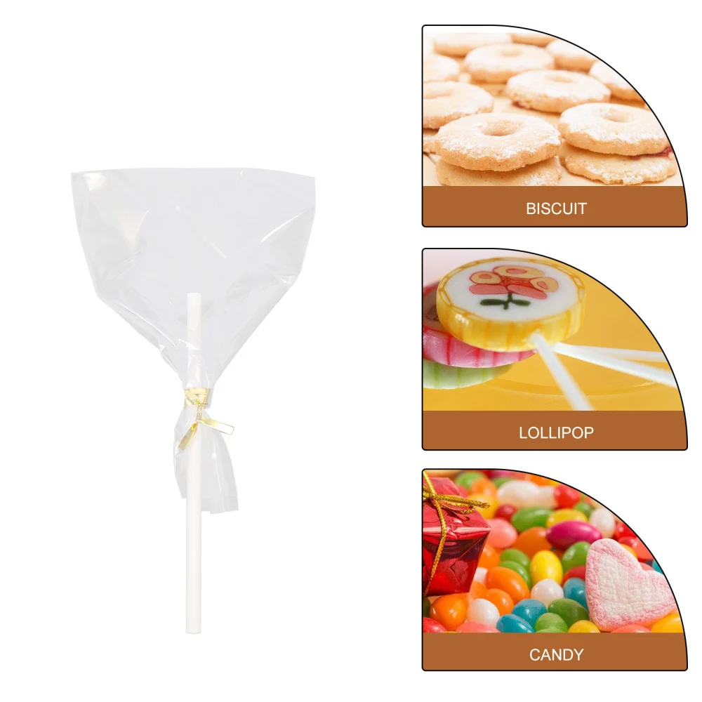 1 Set of Lollipop Sticks Transparent Treat Bags Candy Wrapping Bags Cake Pop Treat Bag Set