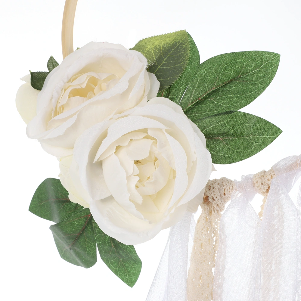 Hoop Bouquet Artificial Flower Hanging Hoop Garland Wedding Bride Bridesmaid Bouquet