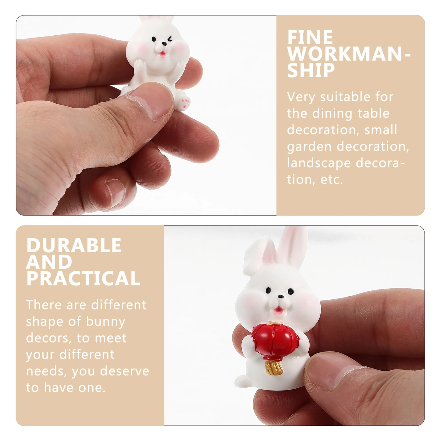 4pcs Bunny Shape Adorn Mini Rabbit Landscape DIY Decoration Mini Resin Bunny Statues