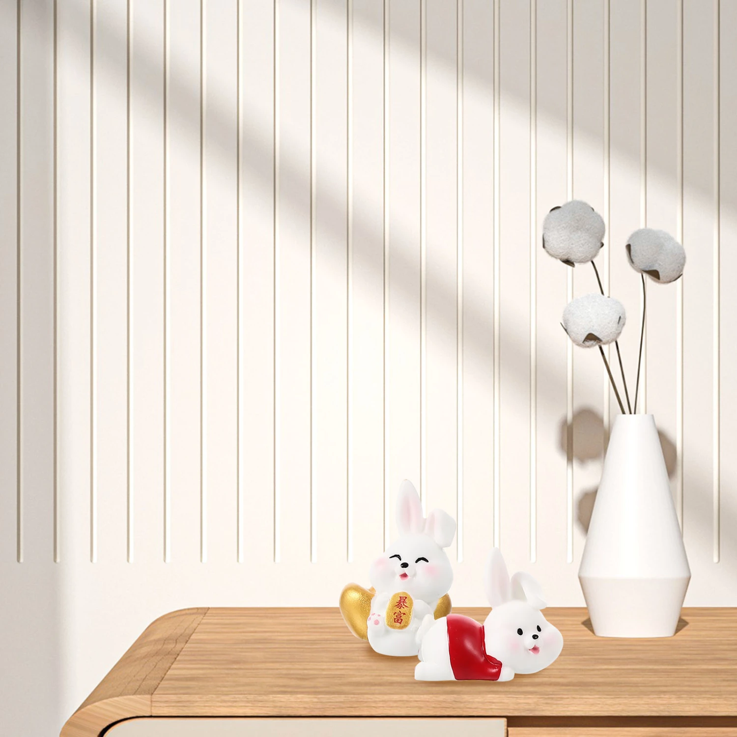 4pcs Bunny Shape Adorn Mini Rabbit Landscape DIY Decoration Mini Resin Bunny Statues