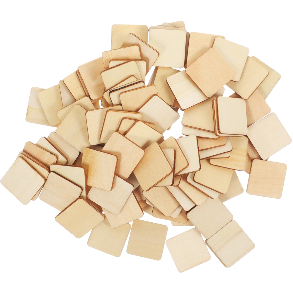 100Pcs DIY Wooden Blanks Square Painting Blocks Wood Squares Unfinished Square Cutouts