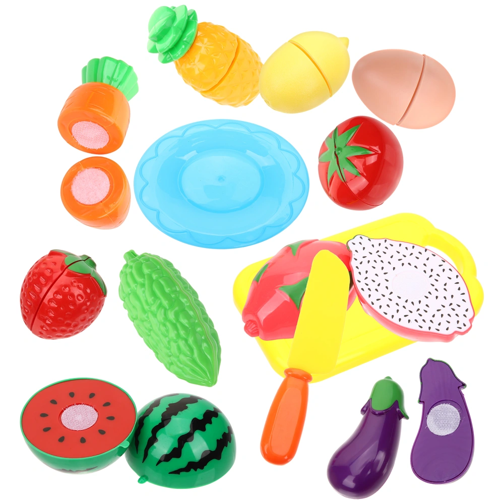 13Pcs Cutting Play Food Toys Pretend Fruit Vegetables Fake Food Cutting Toys