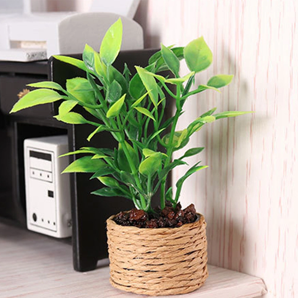 2pcs Tiny House Potted Plants Miniature Plants Artificial Potted Plants Tiny Toys