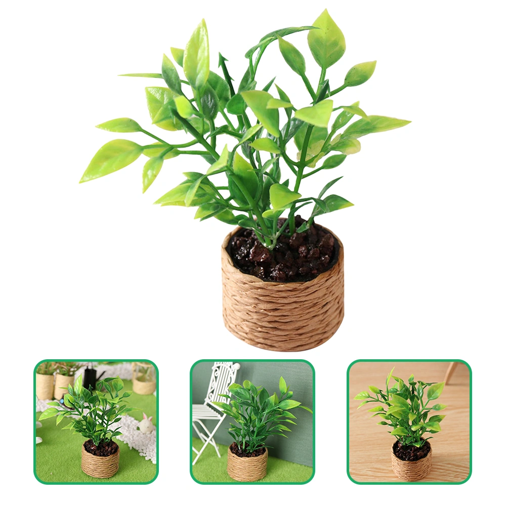 2pcs Tiny House Potted Plants Miniature Plants Artificial Potted Plants Tiny Toys