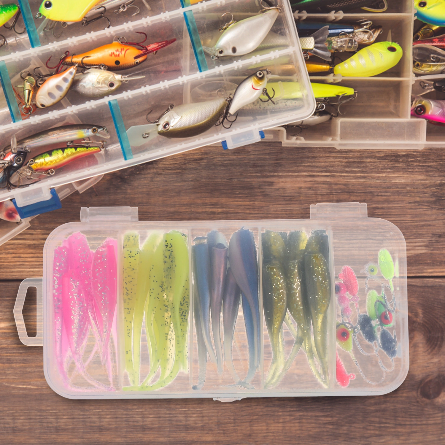 40 Pcs Fishing Lures Saltwater and Freshwater Lures Fishing Gears with Storage Box