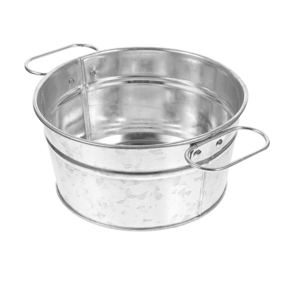 French Fries Serving Plate Multi-use Food Storage Bucket Stainless Steel Snacks Plate