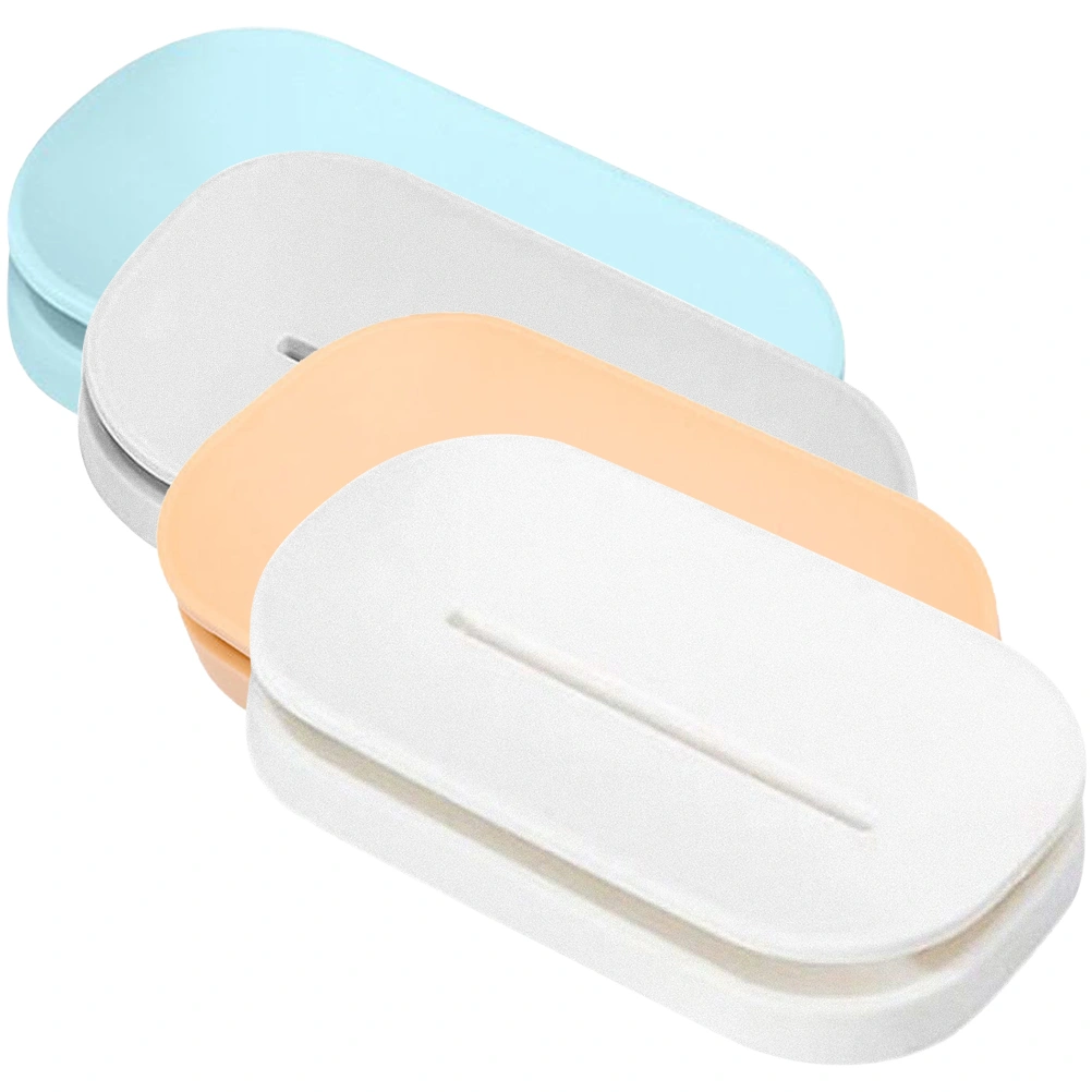 4Pcs Soap Dish Soap Draining Case Decorative Soap Holder Plastic Soap Dish Soap Container for Gift