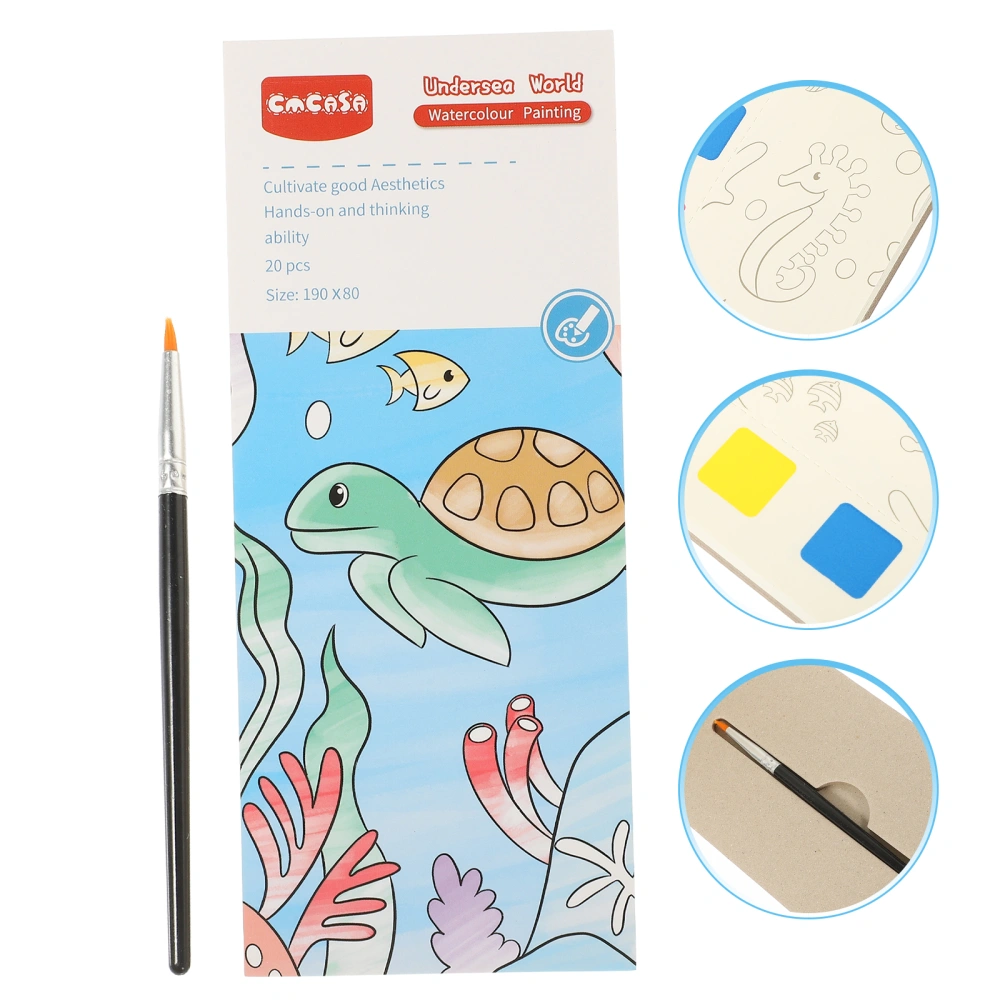 1 Set Watercolor Painting Book Portable Painting Book Kids Graffiti Book Kids Painting Book