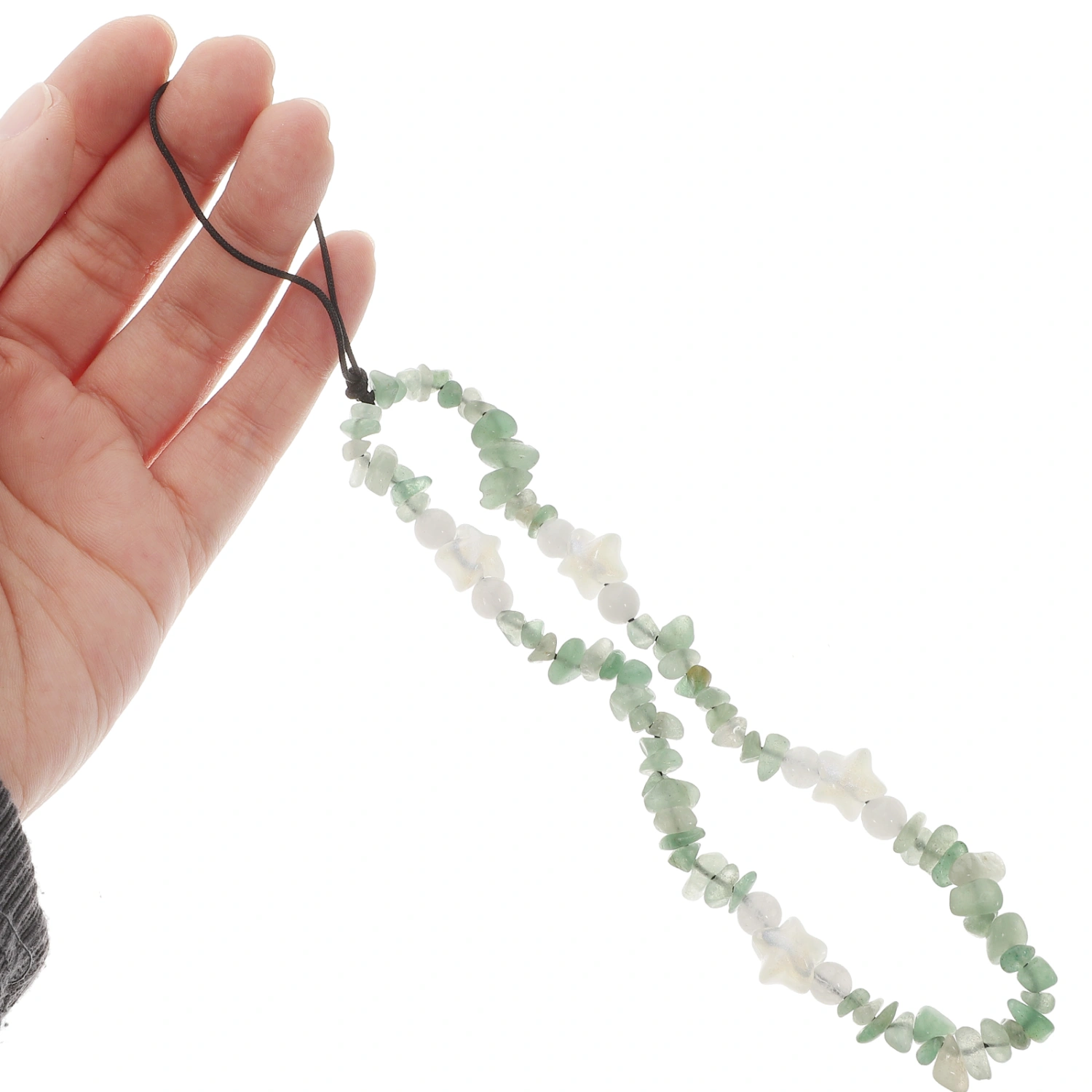Crystal Stone Beaded Phone Lanyard Crystal Stone Beads Phone Charm Rope Crystal Stone Phone Decor