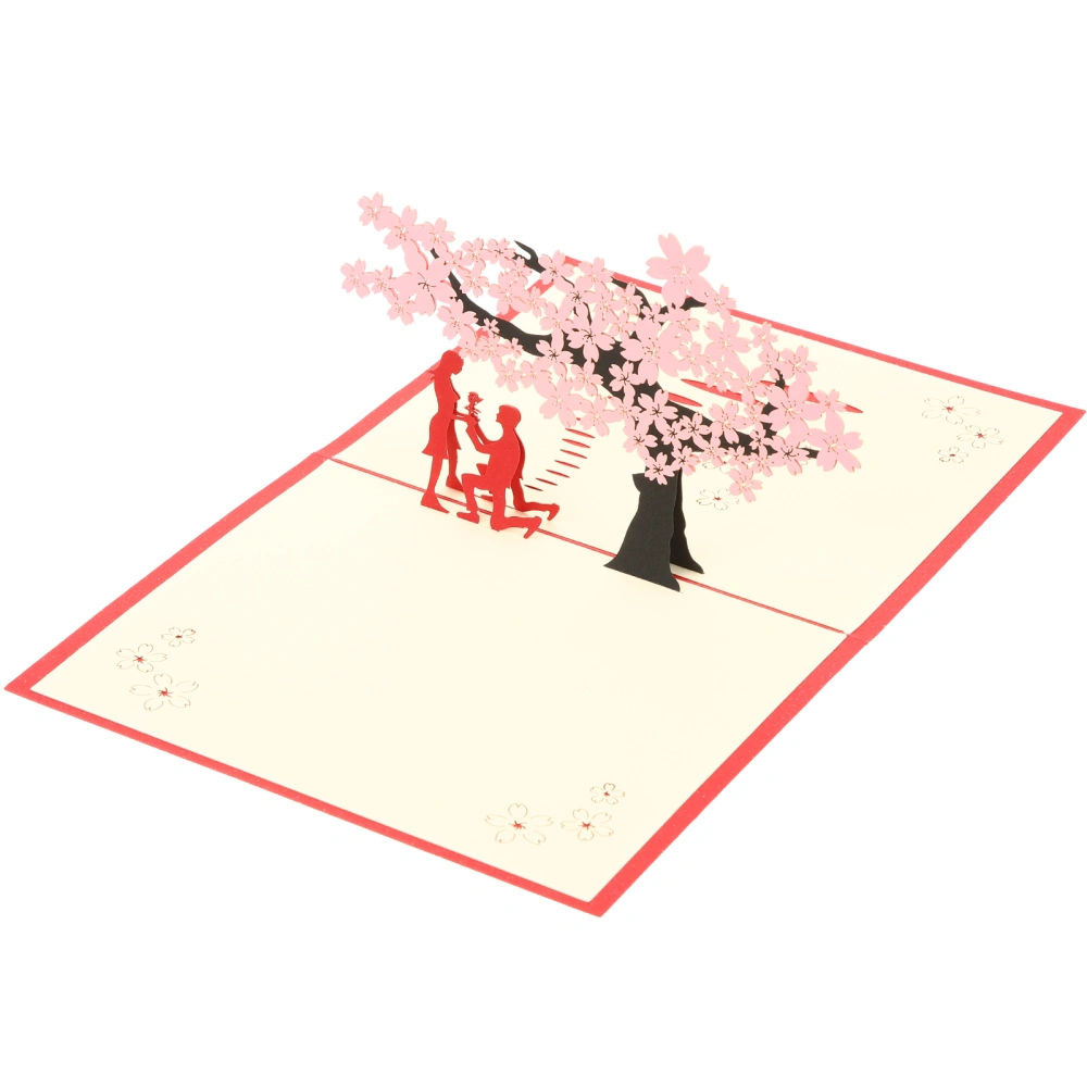 2pcs Cherry Blossom Card Pop Up Flower 3d Card Romantic Love Anniversary Card for Wife