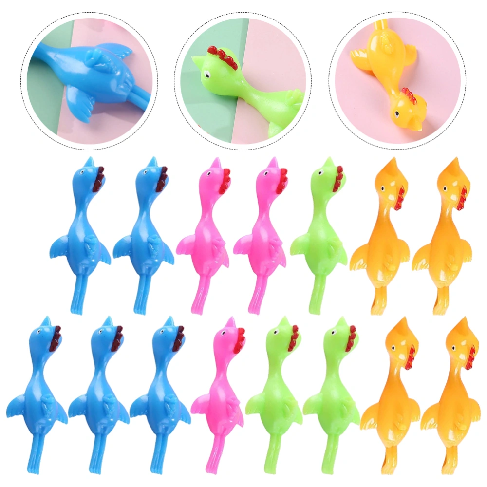 15Pcs Slingshot Chicken Slingshot Animal Stretchy Toys Party Favors Kids Gift