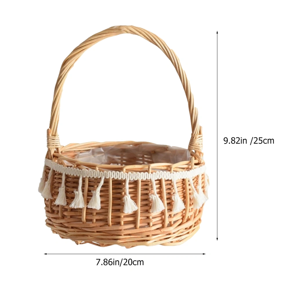 Flower Girl Basket Flowers Petals Storage Basket Rattan Basket for Wedding