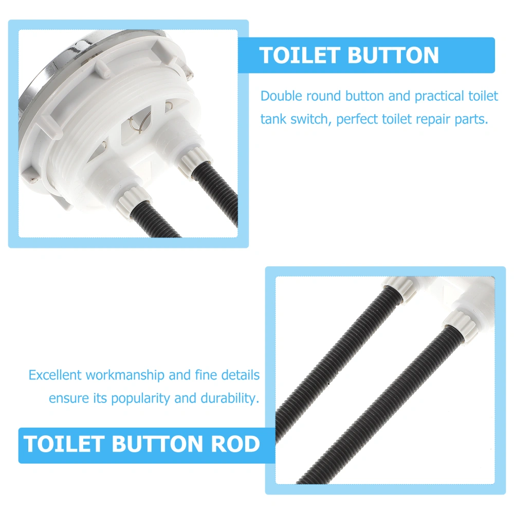 2pcs Dual Flush Toilet Button Replacement Toilet Water Tank Push Button 58x68mm