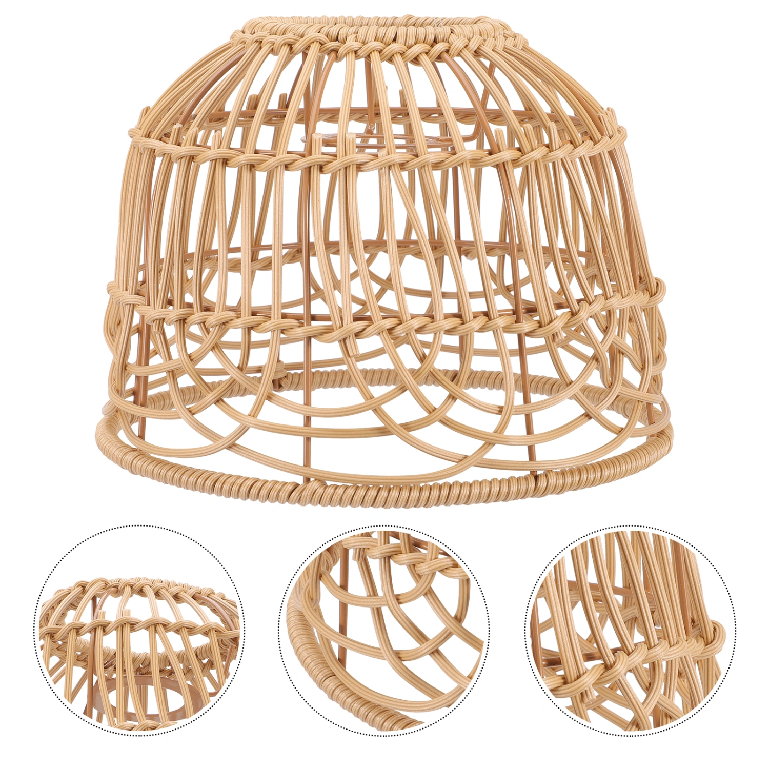 Vintage Lampshade Imitation Rattan Lamp Cover Retro Style Lamp Shade Home Lamp Cover