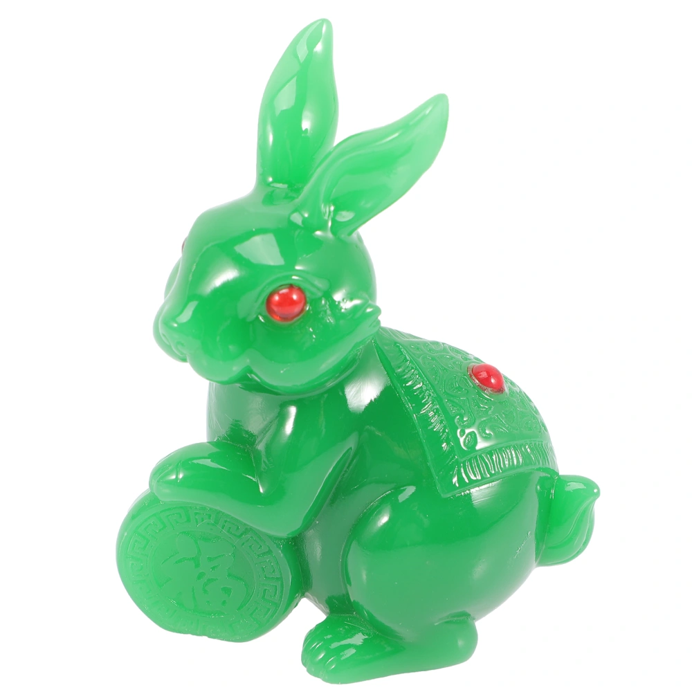 Resin Bunny Statue Adorable Bunny Figurine Desktop Bunny Decor New Year Gift