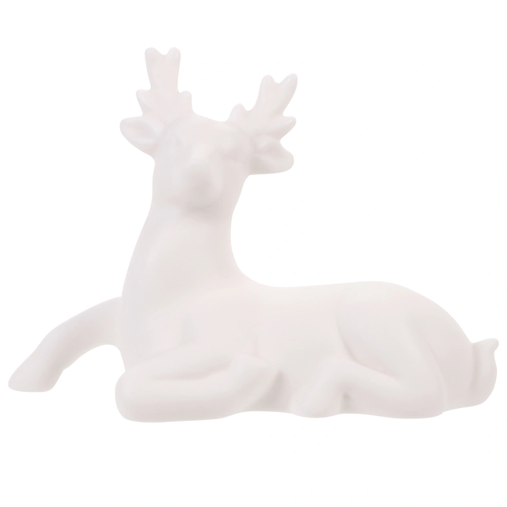 Ceramic Deer Statue Ornament Ceramic Deer Figurine Decoration Small Ceramic Animal Figurine