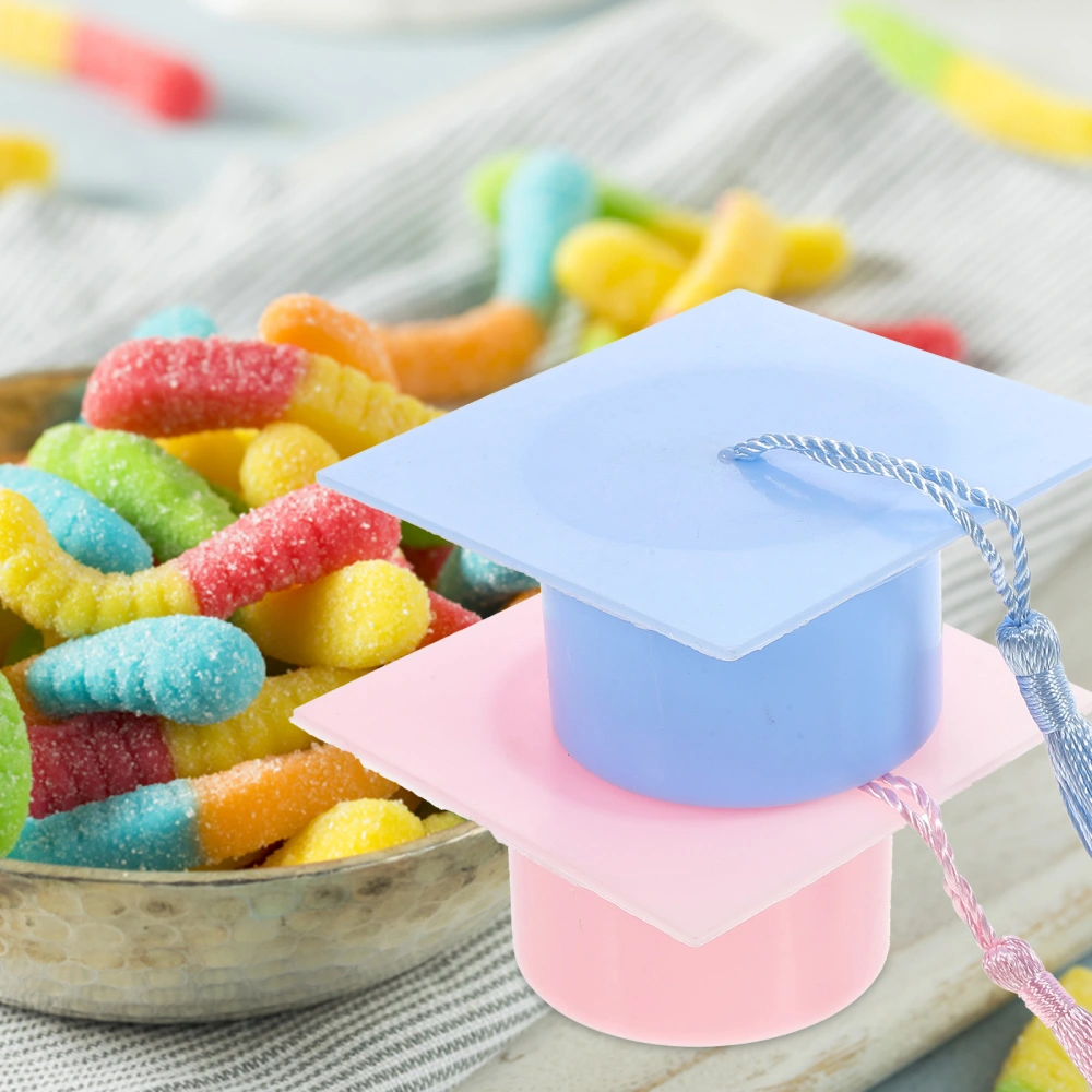 6 pcs Graduation Cap Gifts Box Graduation Hat with Tassel Candy Boxes Party Favors Boxes